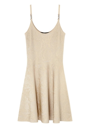 Versace Barocco jacquard flared mini dress - Neutrals