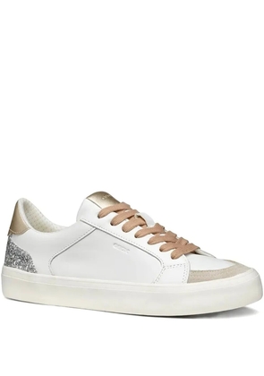 Geox Emmeleny glitter-panel leather sneakers - White