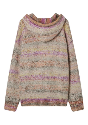 b+ab striped hooded hoodie - Neutrals