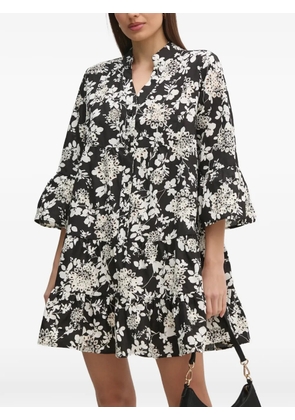 Gaudi floral-print midi dress - Black