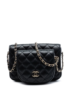 CHANEL Pre-Owned 2019 CC Quilted Lambskin Side Packs Flap crossbody bag - Black