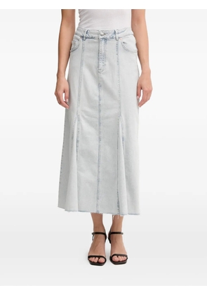 OUI frayed panelled midi skirt - Blue