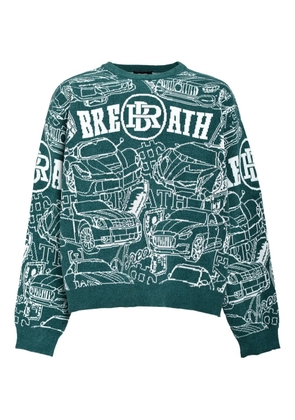 BREATH logo-embellishment sweater - Green