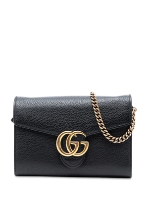 Gucci Pre-Owned 2016-2025 GG Marmont Leather Wallet on Chain crossbody bag - Black