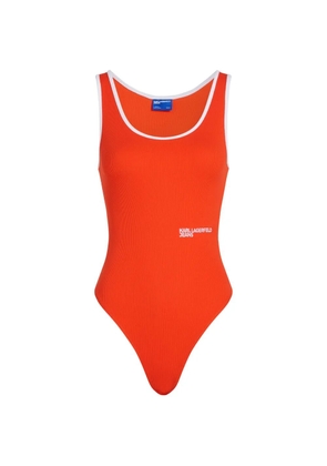 Karl Lagerfeld Jeans ribbed top - Orange