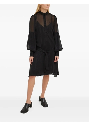 Bruuns Bazaar metallic-stripe midi shirt dress - Black