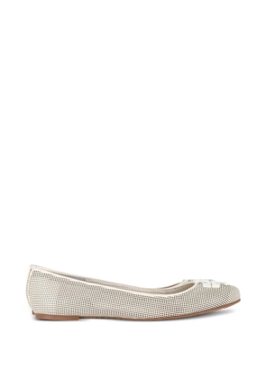 Tory Burch Lowell perforated leather ballet flats - Neutrals
