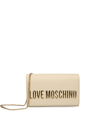 Love Moschino logo-plaque satchel - Neutrals