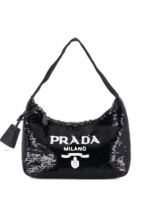 Prada Pre-Owned Re-Edition 2000 Sequins Mini hobo bag - Black