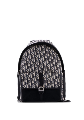 Christian Dior Pre-Owned Dior 8 Front Pocket Buckle Oblique Canvas backpack - Blue