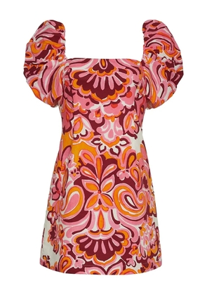 Cara Cara Kelly puff-sleeve paisley-print mini dress - Pink