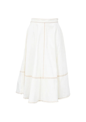 Alexander McQueen Pre-Owned contrast-stitch midi skirt - White