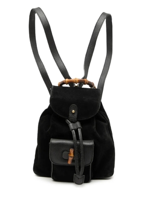 Gucci Pre-Owned 2000-2015 Suede Bamboo backpack - Black