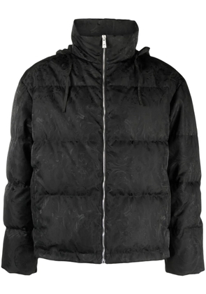 Versace Barocco Silhouette jacquard puffer jacket - Black