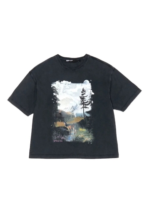 Bimba y Lola landscape-print T-shirt - Black