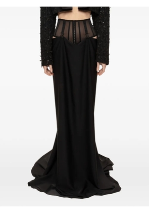 NISSA tulle waist maxi skirt - Black