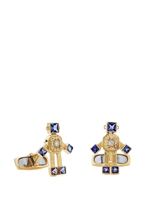 Van Robot diamond tanzanite robot cufflinks - Gold