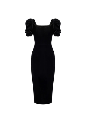 POST MERIDIEM puff-sleeve midi dress - Black