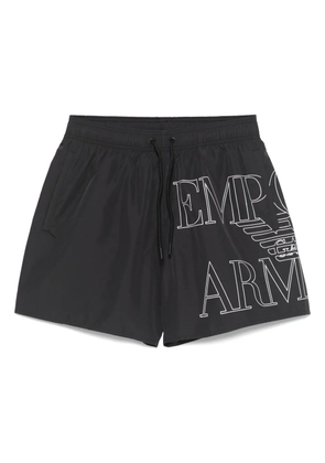 Emporio Armani logo-print swim shorts - Black