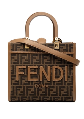 Fendi Pre-Owned 2010-2025 Small Zucca Canvas Sunshine Shopper Tote satchel - Brown