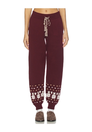 THE UPSIDE Le Ski Jojo Knit Jogger in Burgundy. Size L. Also in S.