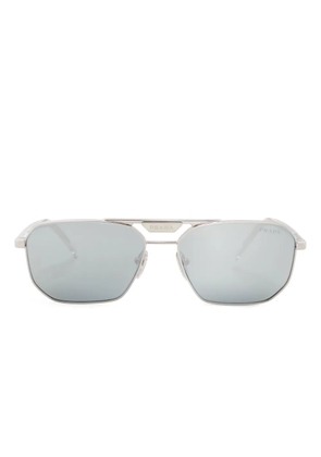 Prada Eyewear pilot-frame double-bridge sunglasses - Silver