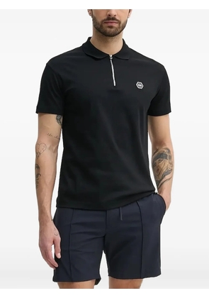 BALR. zip-neck logo-detail polo shirt - Black