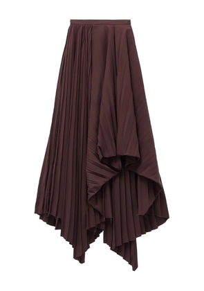 Alexander McQueen pleated asymmetric skirt - Brown