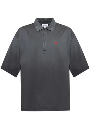 Alexander McQueen skull-embroidered polo shirt - Grey