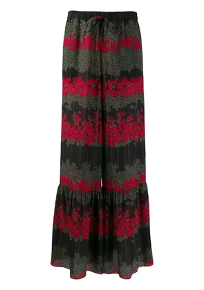RED Valentino floral flared trousers - Black