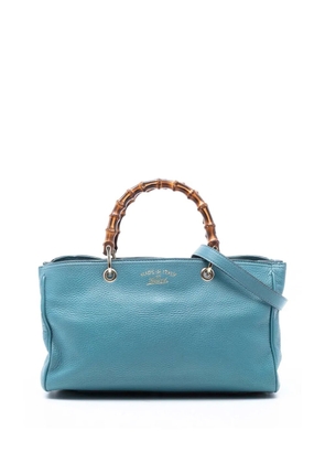 Gucci Pre-Owned 2016-2025 Medium Calfskin Bamboo Shopper satchel - Blue