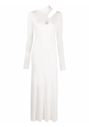 MANURÍ cut-out detail long-sleeve dress - White