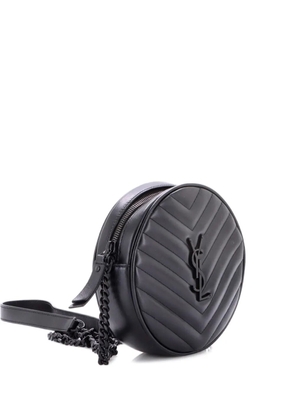 Saint Laurent Pre-Owned Vinyle Round Camera Bag Matelasse Chevron Leather crossbody bag - Black