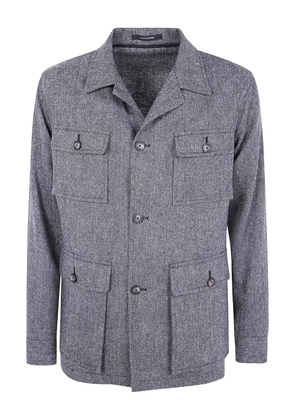 Tagliatore herringbone wool jacket - BLACK