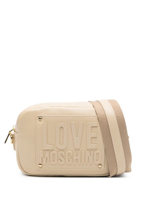 Love Moschino embossed-logo cross-body bag - Neutrals