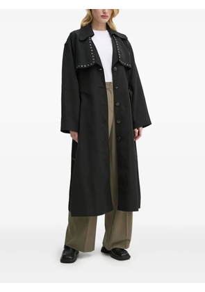 Bruuns Bazaar eyelet-embellishment belted coat - Black