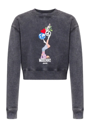 MOSCHINO JEANS graphic-print crew-neck sweatshirt - Blue