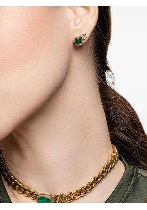 SHAY diamond emerald stud earrings - Gold