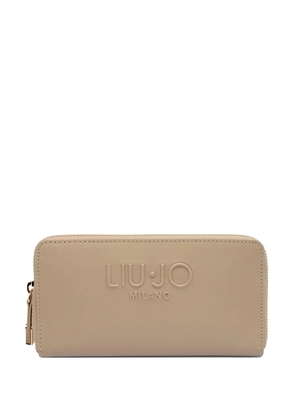LIU JO logo-plaque zip-around wallet - Neutrals