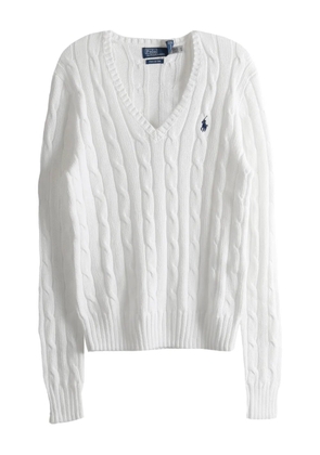 Polo Ralph Lauren cable-knit v-neck sweater - White