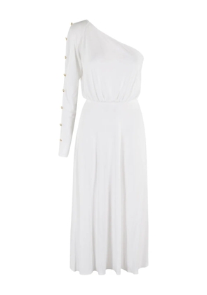 Elisabetta Franchi one-shoulder midi dress - White