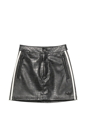 adidas crocodile-effect stripe-detail mini skirt - Black