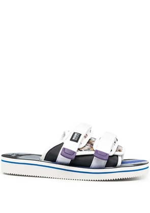 Suicoke double touch-strap panelled slides - White