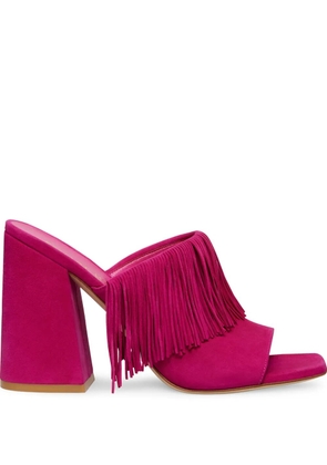 Stuart Weitzman 100mm Tia fringed heeled sandals - Pink