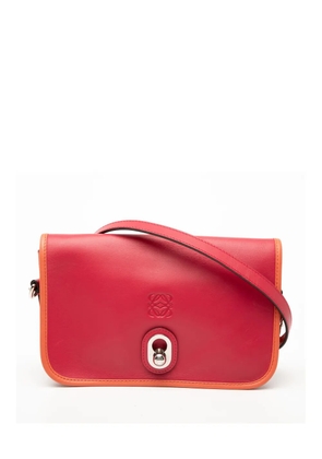 Loewe Pre-Owned 2010-2026 Bicolor Leather Anagram Ines Flap crossbody bag - Red