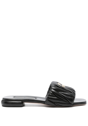 Miu Miu matelassé leather sandals - Black