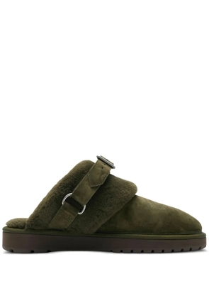 Burberry suede and shearling chubby mules - Green