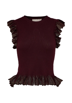 Ulla Johnson Leila ruffled top - Red