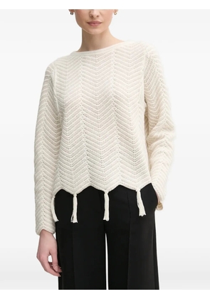 OUI tassel chevron knitwear - Neutrals