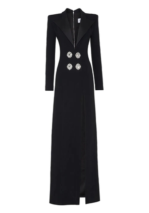 Philipp Plein crystal-embellished V-neck maxi dress - Black